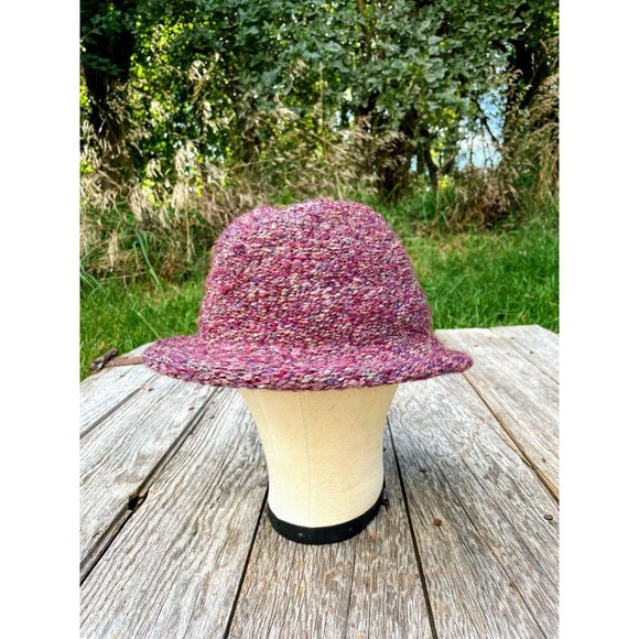Vintage Womens Wool Tweed Fedora Hat Purple Wool - Picture 1 of 8